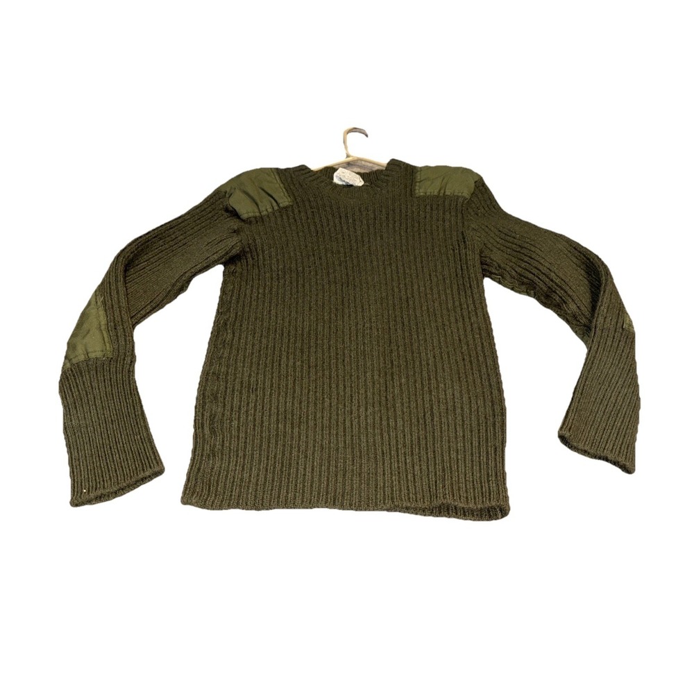 Vintage Wool Army Military Green Sweater Winter England Sz 42 Mens‎
